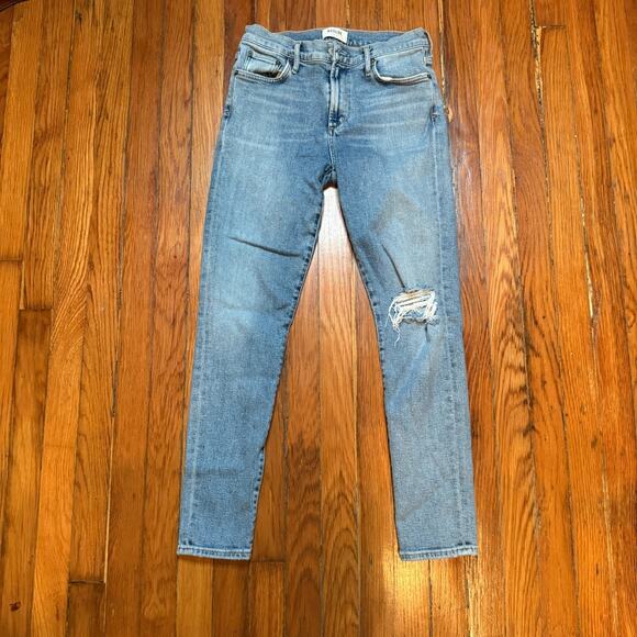 Agolde Sophie High Rise Skinny Distressed Jeans Size 28 Stretch - Picture 2 of 10